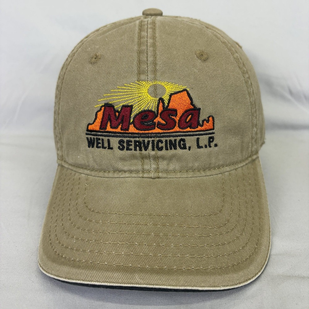 Cobra Hat Mesa Well Servicing Logo Mens OSFM Tan Industrial Cap